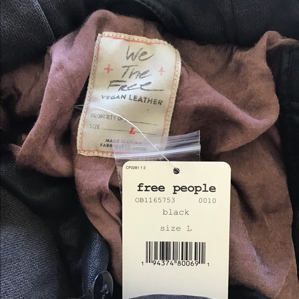Free People Cleo Vegan Moto Hooded Jacket.  NWT. - Picture 9 of 13